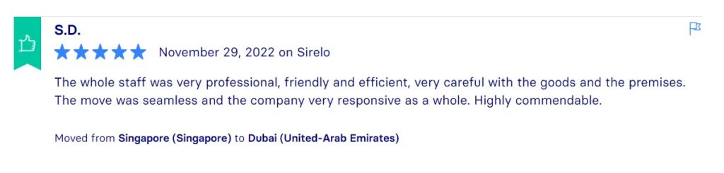 Sirelo Reviews, Across International Relocation Singapore Pte Ltd