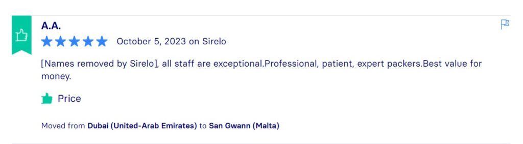 Sirelo Reviews, Across International Relocation Singapore Pte Ltd